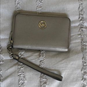 Michael Kors Gray & Silver Wristlet